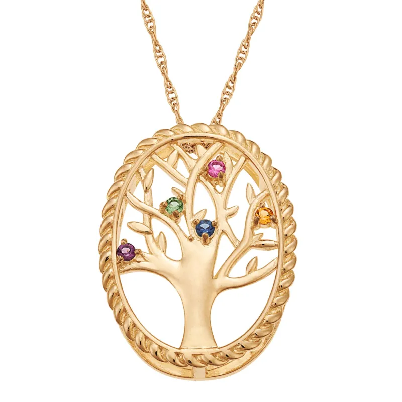Family Tree Birthstone Necklace sold by Limoges Jewelry