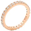 14K Rose Gold over Sterling White Topaz Eternity Band sold by Limoges Jewelry
