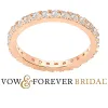 14K Rose Gold over Sterling White Topaz Eternity Band sold by Limoges Jewelry
