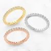 14K Rose Gold over Sterling White Topaz Eternity Band sold by Limoges Jewelry