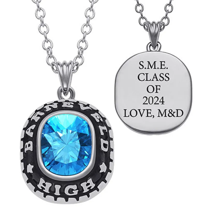Women's CELEBRIUM Cushion Cut Birthstone Graduation Pendant sold by Limoges Jewelry