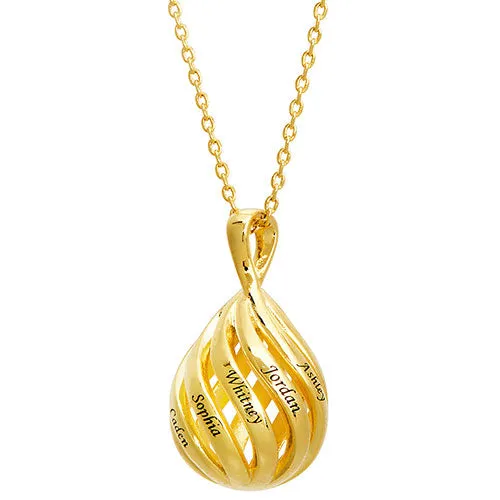 Engraved 3-D Teardrop Pendant Necklace sold by Limoges Jewelry product image thumbnail 4