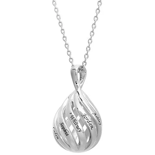 Engraved 3-D Teardrop Pendant Necklace sold by Limoges Jewelry product image thumbnail 2