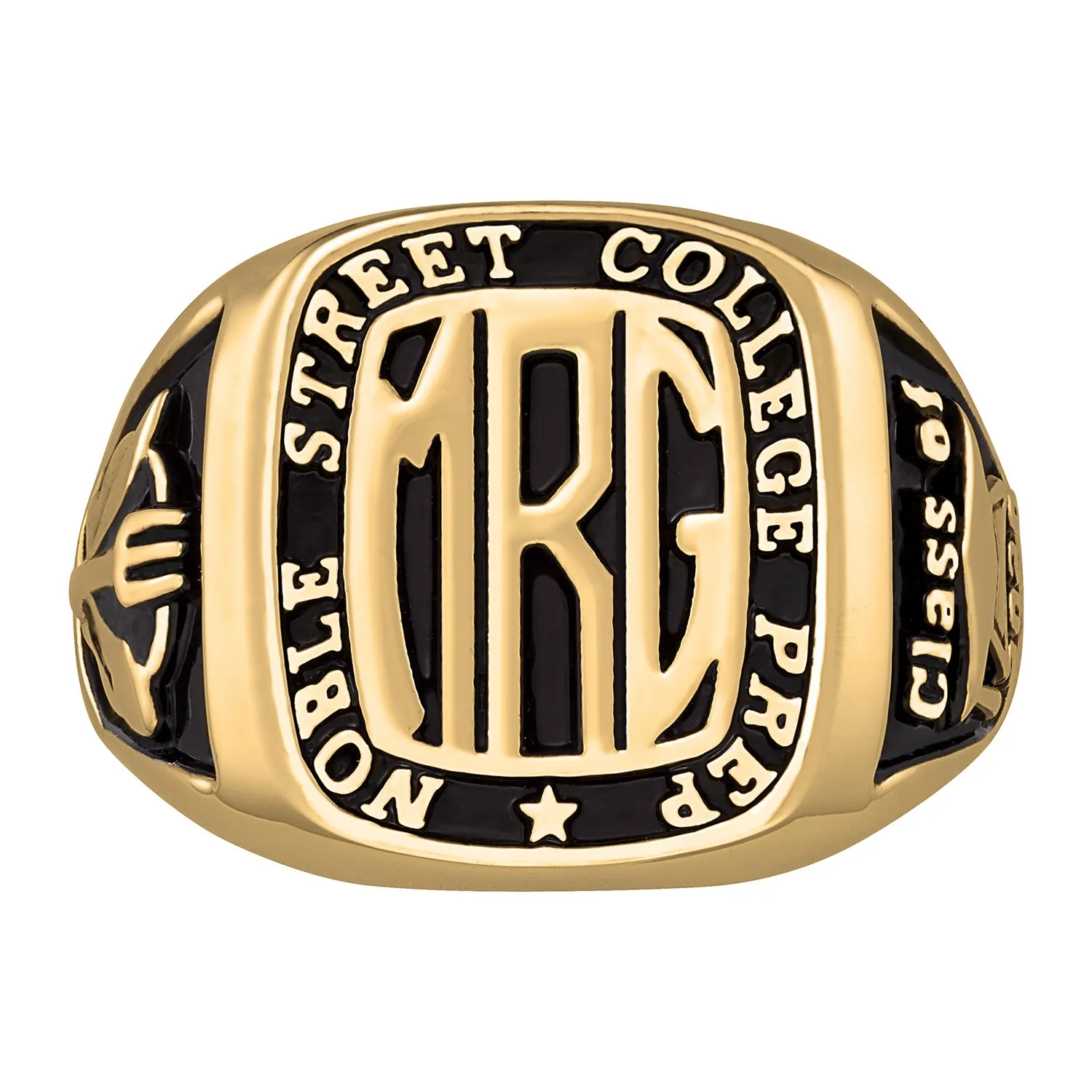 Men's 14K Gold over Sterling Rectangle Signet Class Ring sold by Limoges Jewelry product image thumbnail 2