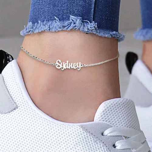 Stainless Steel Mini Name Anklet sold by Limoges Jewelry product image thumbnail 3
