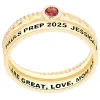 Women's Gold over Sterling Round Birthstone Stackable Freestyle Class Ring sold by Limoges Jewelry