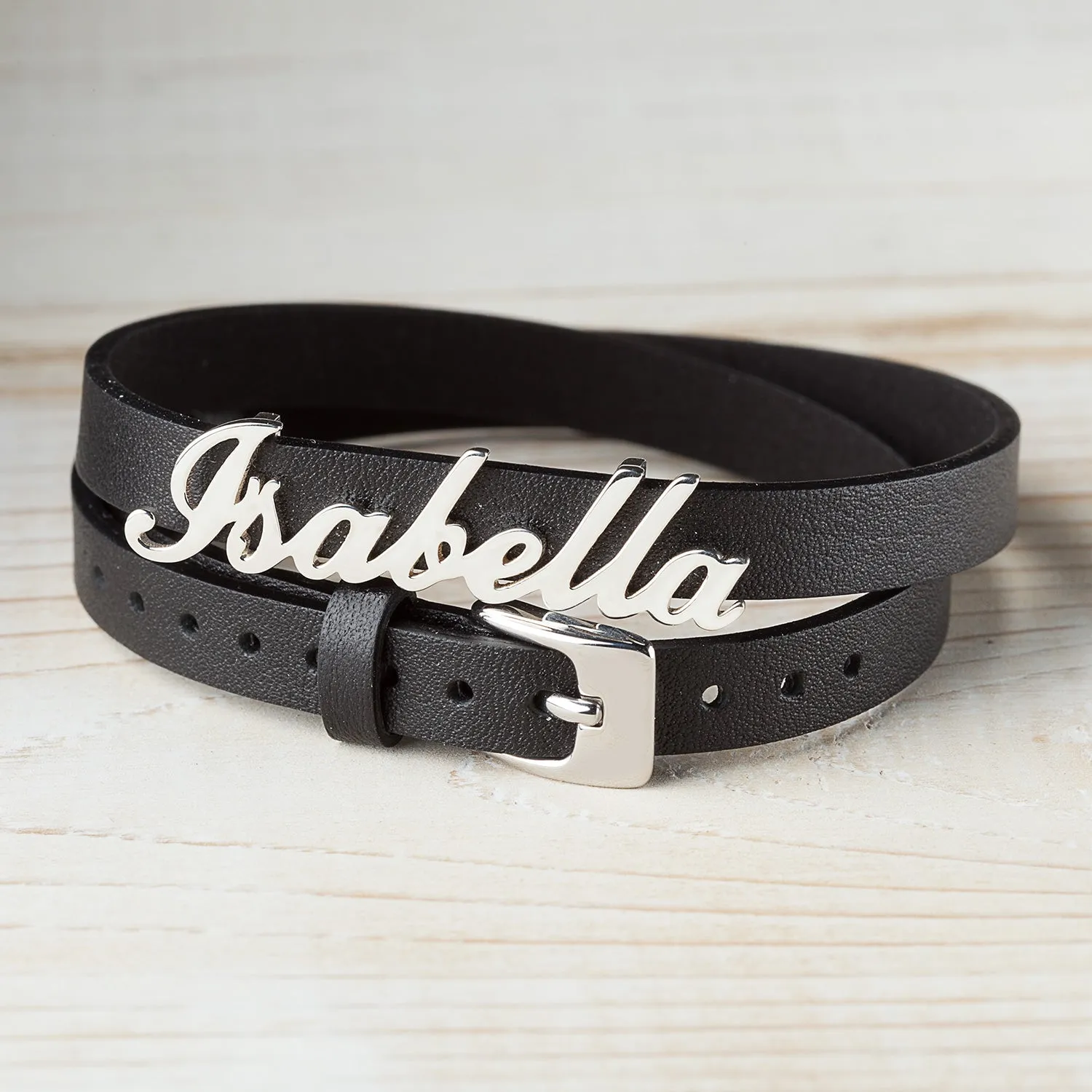 Name Leather Wrap Bracelet and Choker sold by Limoges Jewelry product image thumbnail 5