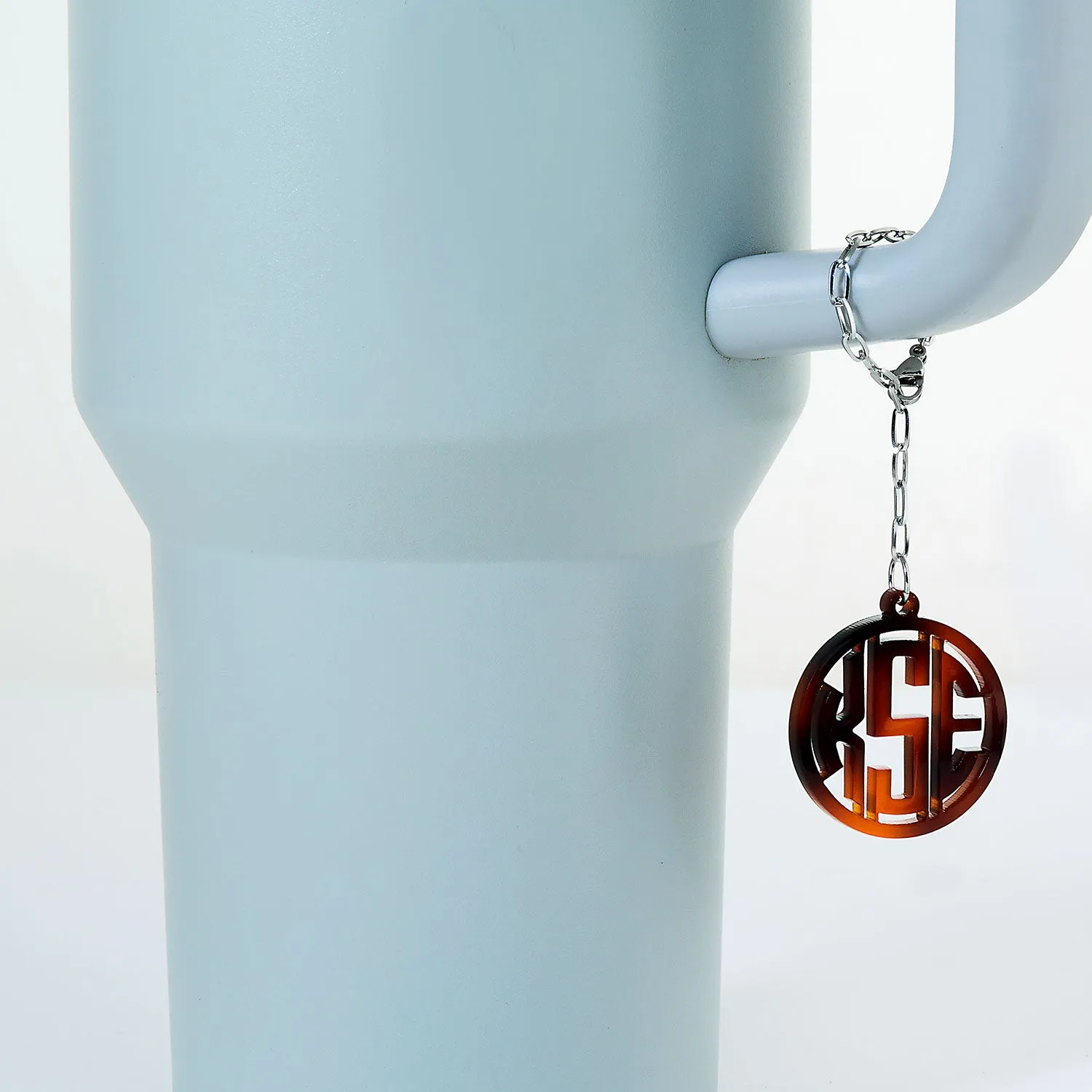 Circle Monogram Acrylic Charm Paperclip Chain Accessory sold by Limoges Jewelry