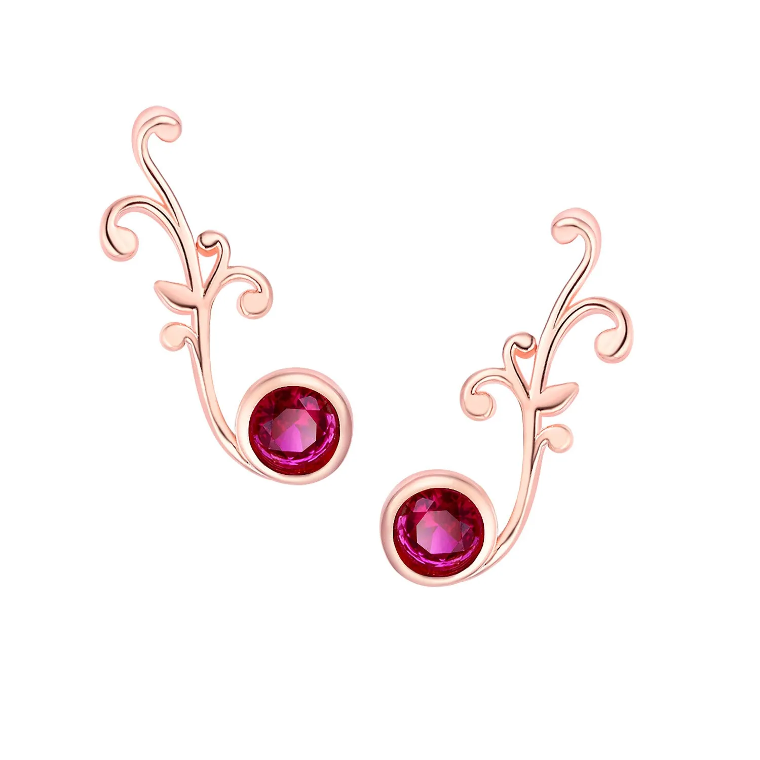 Sterling Silver Birthstone Vine Crawler Earrings sold by Limoges Jewelry product image thumbnail 5
