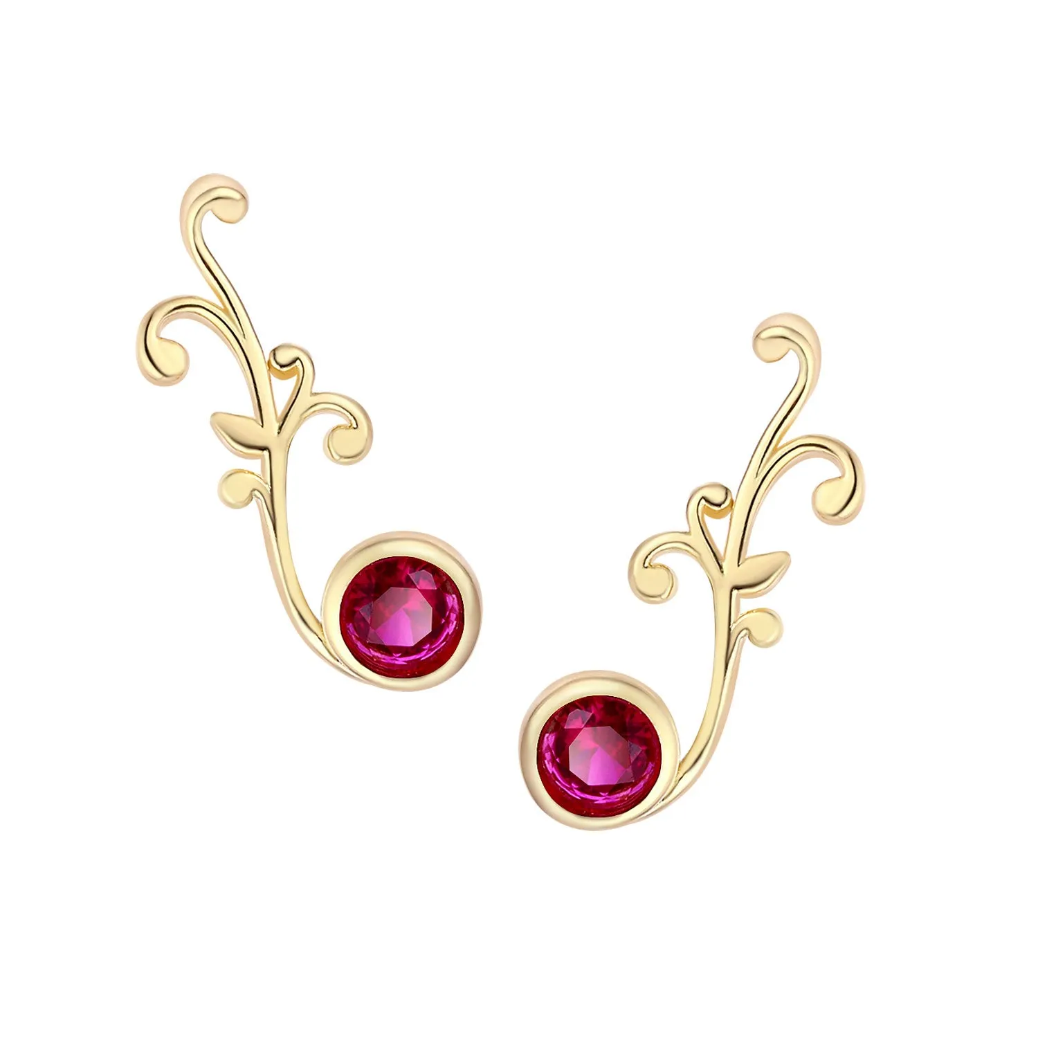 Sterling Silver Birthstone Vine Crawler Earrings sold by Limoges Jewelry product image thumbnail 4