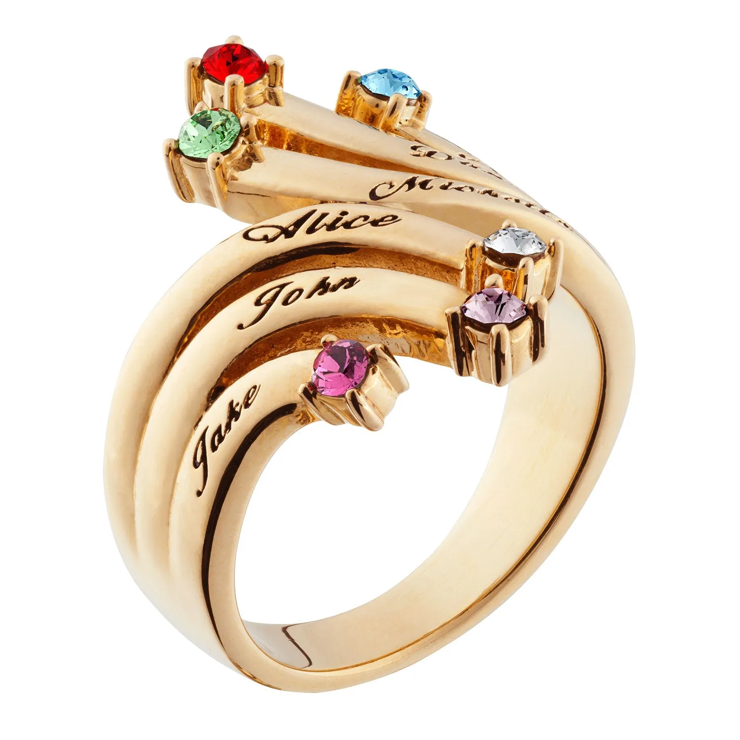 Family Cascading Name & Birthstone Family Ring sold by Limoges Jewelry product image thumbnail 2