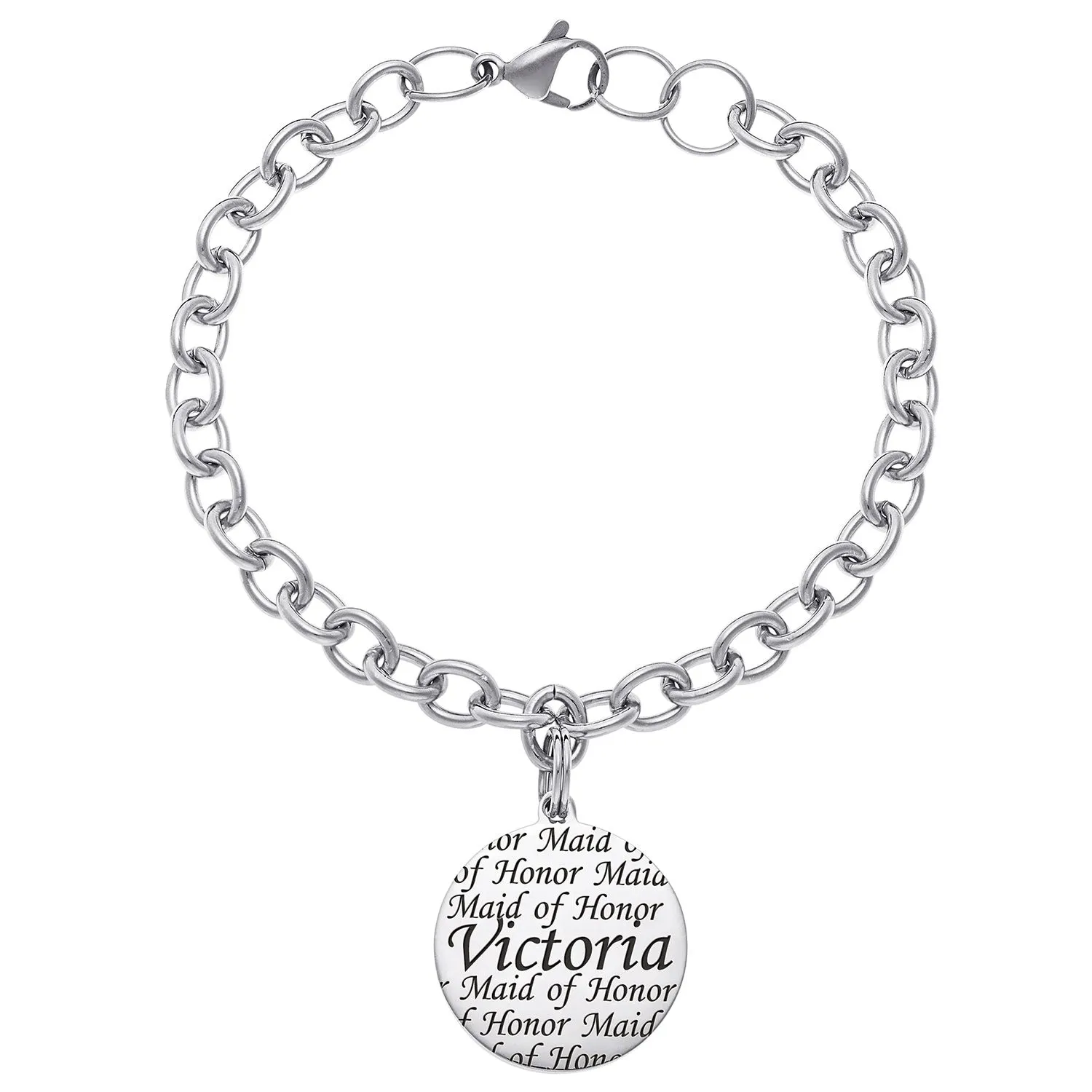 Everscribe Maid of Honor Engraved Name Bracelet sold by Limoges Jewelry