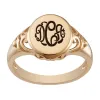 14K Gold over Sterling Engraved Monogram Oval Filigree Signet Ring sold by Limoges Jewelry