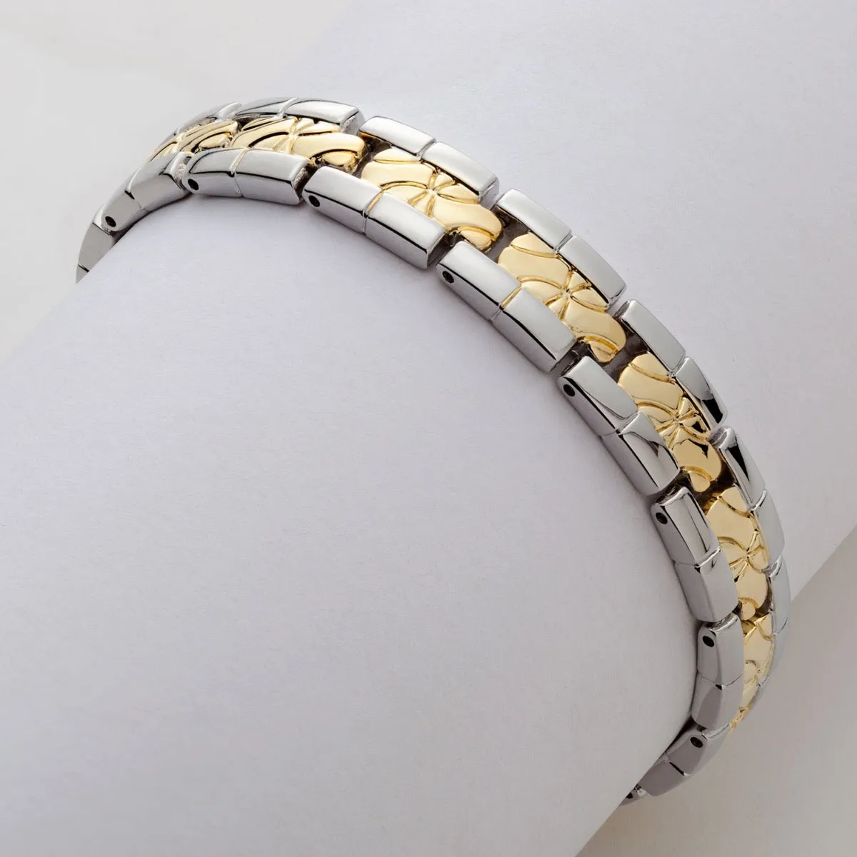 Two Tone Magnetic Bracelet 9in sold by Limoges Jewelry product image thumbnail 2