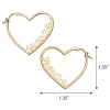 14K Gold Plated Personalized Nameplate Small Heart Hoop Earrings sold by Limoges Jewelry