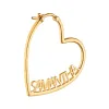 14K Gold Plated Personalized Nameplate Small Heart Hoop Earrings sold by Limoges Jewelry