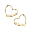 14K Gold Plated Personalized Nameplate Small Heart Hoop Earrings sold by Limoges Jewelry