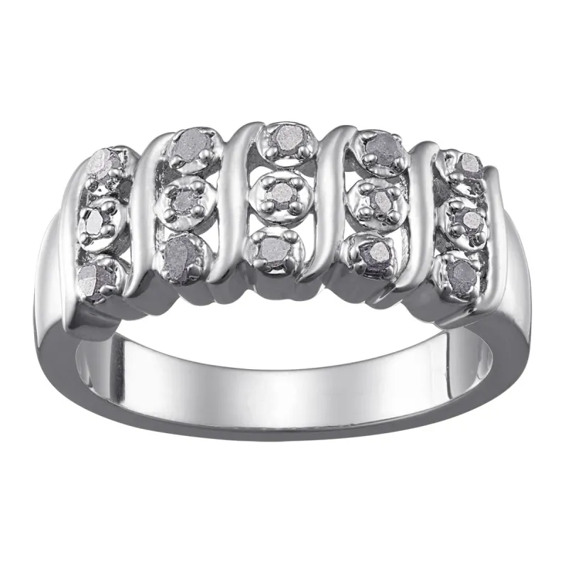 Genuine Diamond Accent Swirl Ring made by Limoges Jewelry