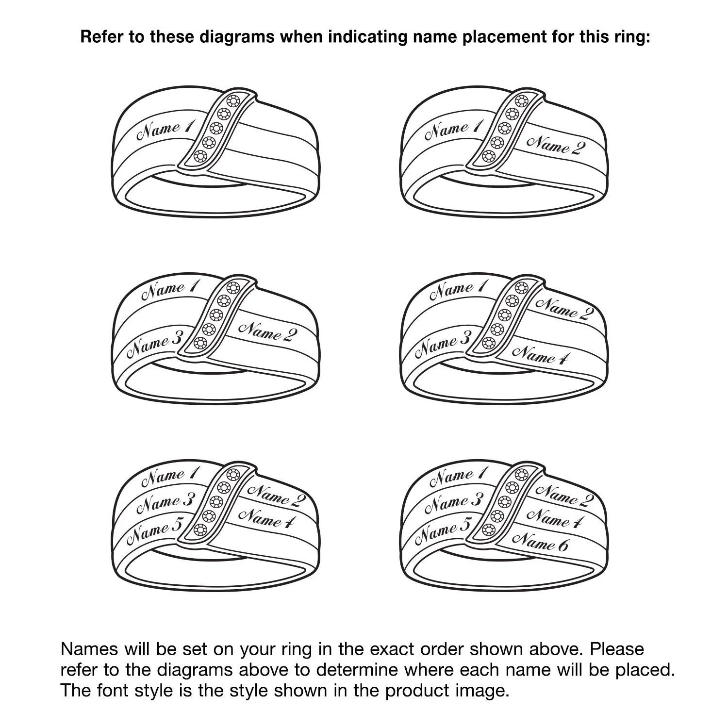 Sterling Silver Engraved Family Diamond Name Ring sold by Limoges Jewelry product image thumbnail 2