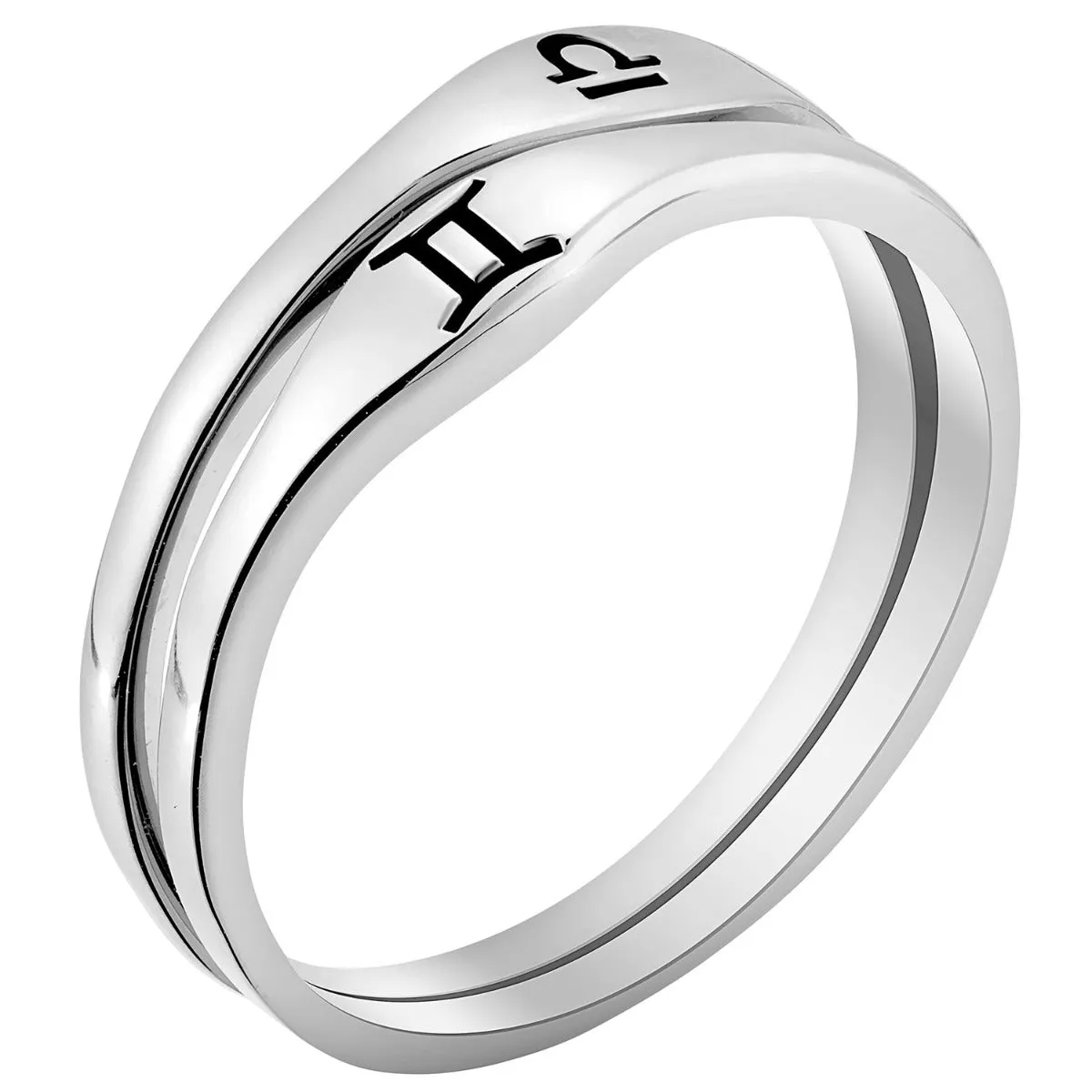 Silver Plated Zodiac Stack Ring Set of 2 sold by Limoges Jewelry
