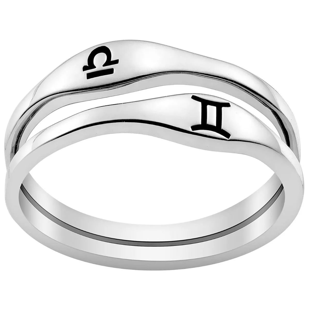 Silver Plated Zodiac Stack Ring Set of 2 sold by Limoges Jewelry product image thumbnail 2