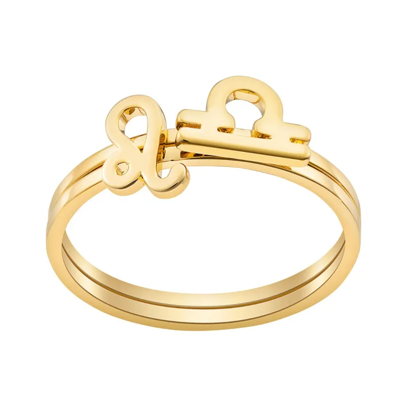 14K Gold over Sterling Cutout Zodiac Stack Ring Set of 2 sold by Limoges Jewelry
