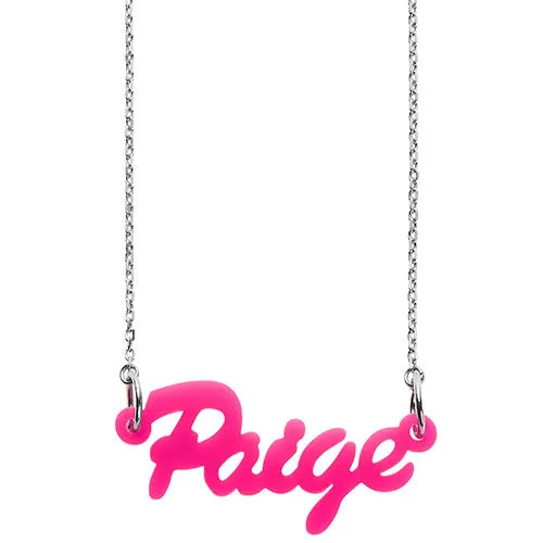 Hollywood Script Acrylic Name Plaque Necklace sold by Limoges Jewelry product image thumbnail 3