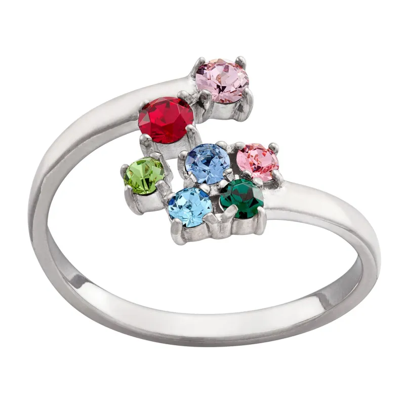 Sterling Silver Family Birthstone Ring sold by Limoges Jewelry