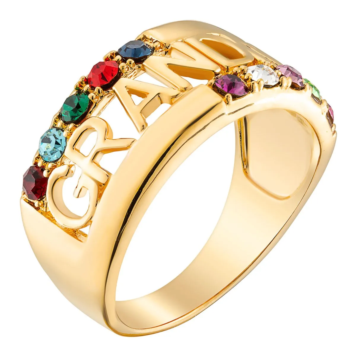 14K Gold over Sterling Grandma Family Birthstone Ring sold by Limoges Jewelry product image thumbnail 2