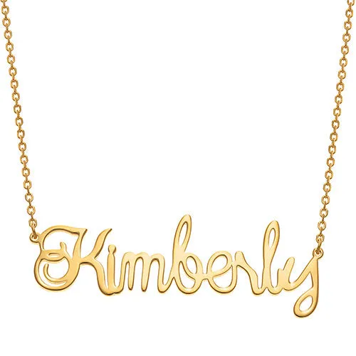 10K Yellow Gold Script Name Necklace sold by Limoges Jewelry