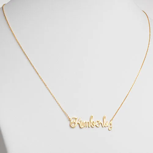 10K Yellow Gold Script Name Necklace sold by Limoges Jewelry product image thumbnail 2