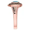 Ladies' Rose Yellow Celebrium Traditional Heart Birthstone with CZ Accents Class Ring sold by Limoges Jewelry