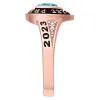 Ladies' Rose Yellow Celebrium Traditional Heart Birthstone with CZ Accents Class Ring sold by Limoges Jewelry