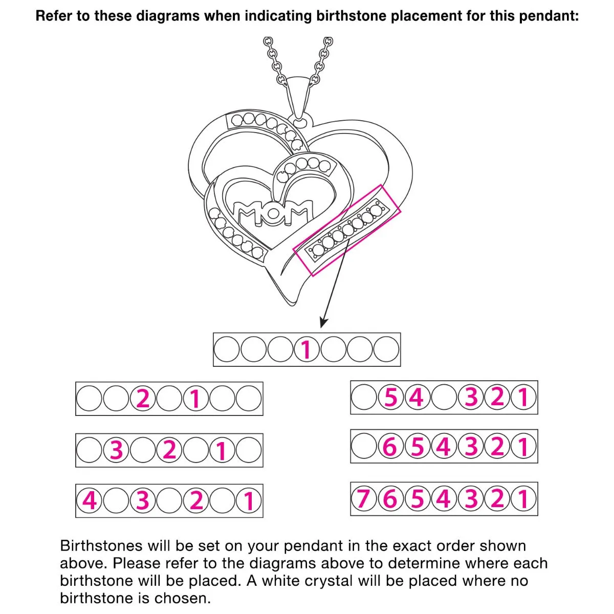 MOM Heart Family Birthstone Pendant sold by Limoges Jewelry product image thumbnail 3