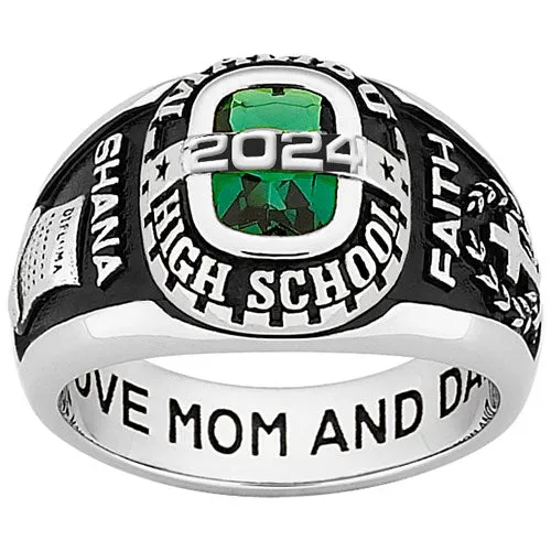 Ladies Sterling Silver Personalized-Bridge Traditional Class Ring sold by Limoges Jewelry product image thumbnail 2