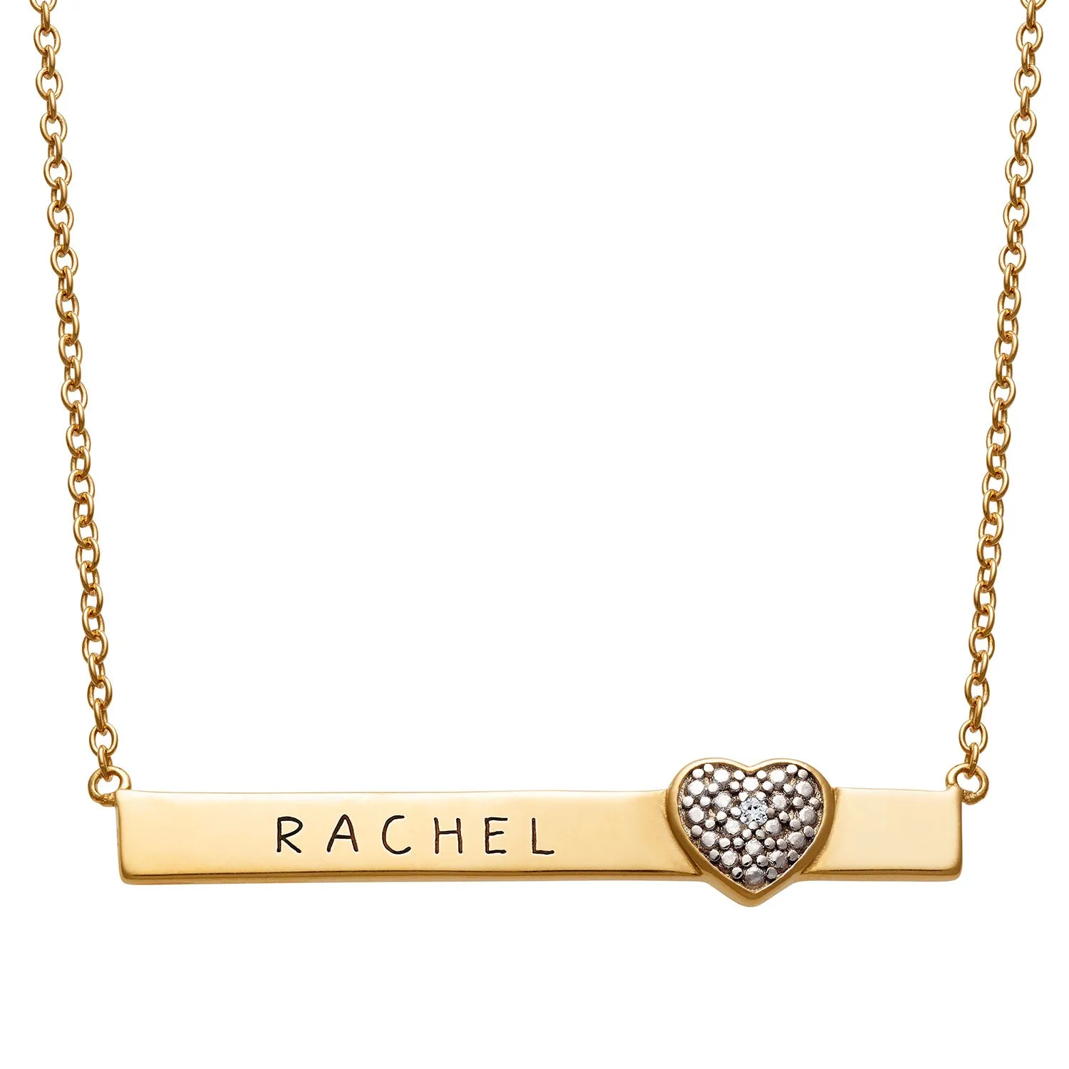 14K Gold over Sterling Diamond accent Heart Name Pendant sold by Limoges Jewelry product image thumbnail 2