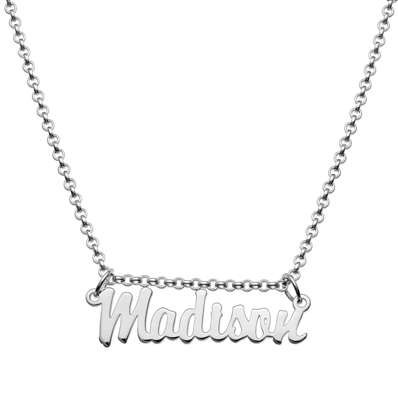Sterling Silver Script Name Necklace sold by Limoges Jewelry