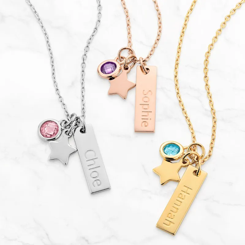 Star Bright Personalized Charm Necklace sold by Limoges Jewelry