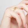 14K Gold Plated Family Birthstone Bypass Spoon Ring sold by Limoges Jewelry