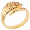 14K Gold Plated Family Birthstone Bypass Spoon Ring sold by Limoges Jewelry