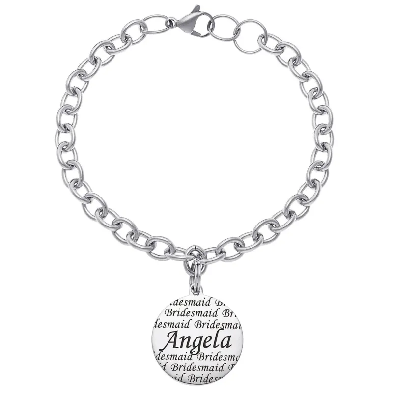Everscribe Bridesmaid Engraved Name Bracelet sold by Limoges Jewelry