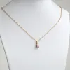 14K Gold over Sterling Engraved Name and Birthstone Charm Pendant sold by Limoges Jewelry
