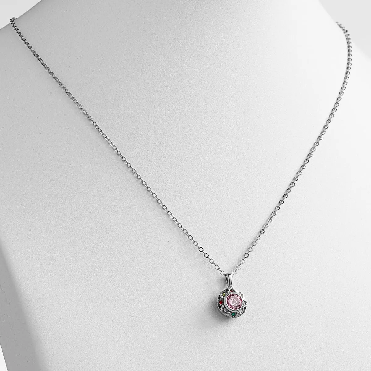 Silver Plated Birthstone Starburst Necklace sold by Limoges Jewelry product image thumbnail 3