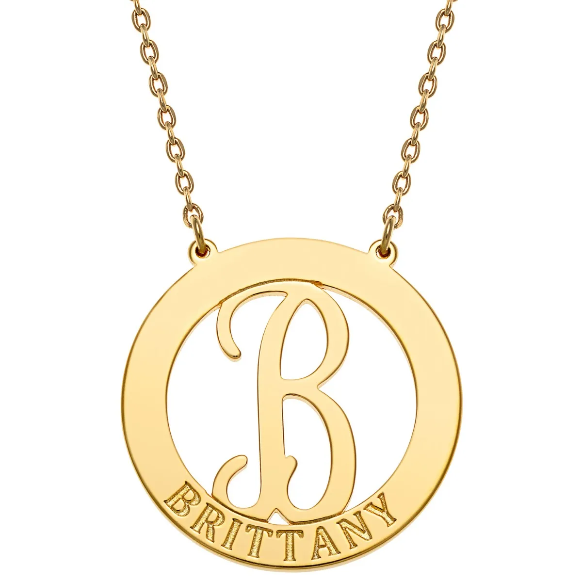 Personalized Engraved Initial Letter Necklace sold by Limoges Jewelry product image thumbnail 4