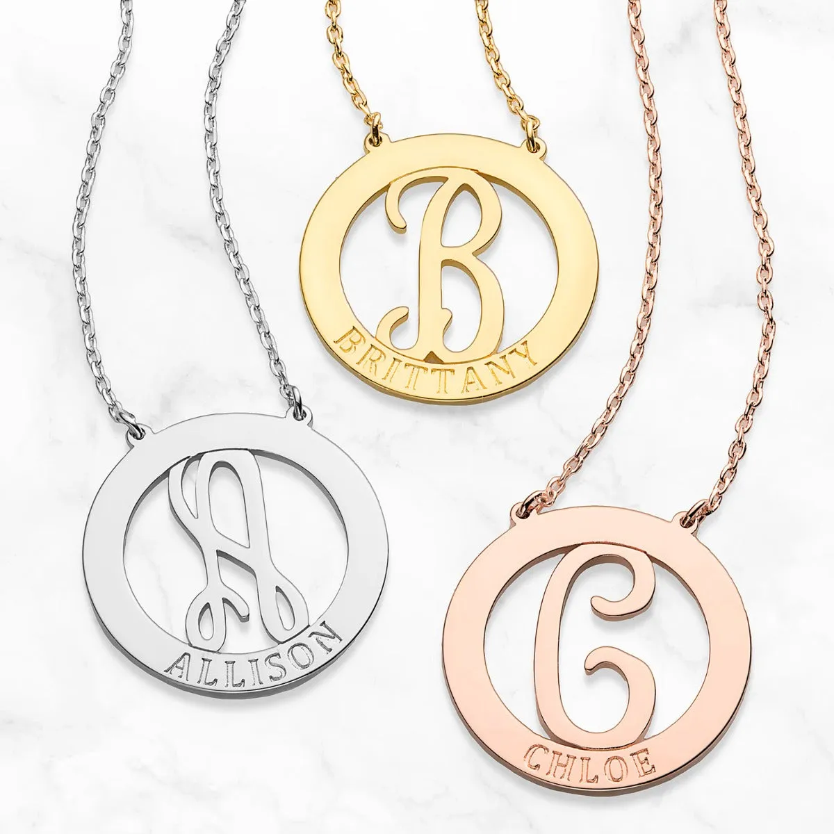 Personalized Engraved Initial Letter Necklace sold by Limoges Jewelry