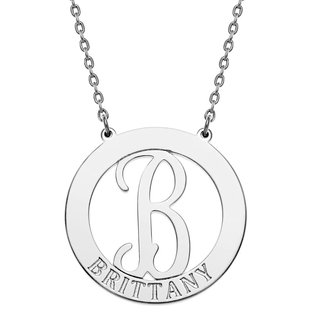 Personalized Engraved Initial Letter Necklace sold by Limoges Jewelry product image thumbnail 2