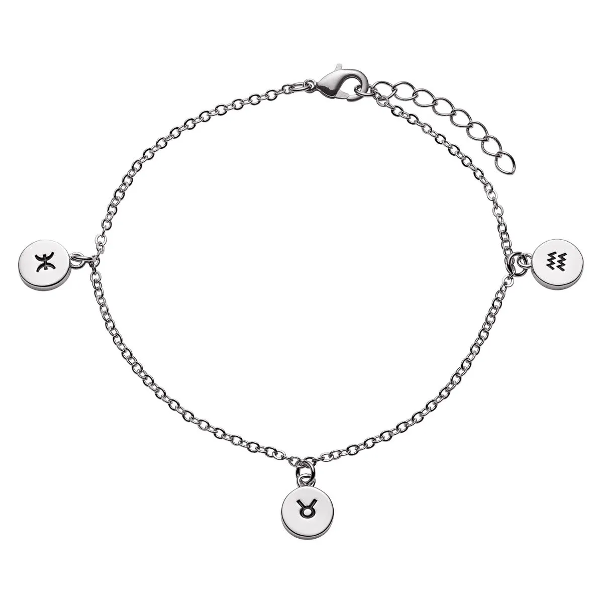 Silver Plated Zodiac Charm Bracelet sold by Limoges Jewelry