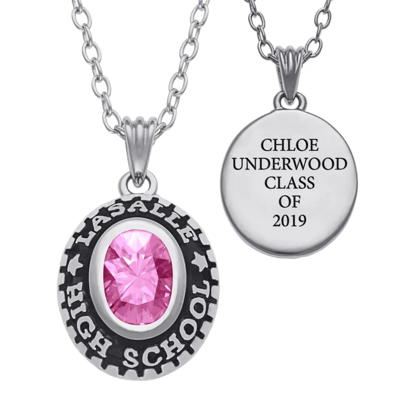 Women's CELEBRIUM Oval Birthstone Graduation Pendant sold by Limoges Jewelry
