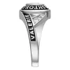 Ladies' Platinum Plated Sterling Silver Marquise Birthstone Class Ring sold by Limoges Jewelry