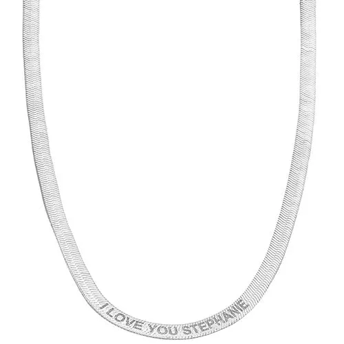 Engraved Herringbone Necklace 20" sold by Limoges Jewelry product image thumbnail 2